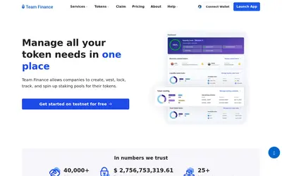Website screenshot of Team Finance (2026-05-21)