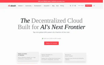 Website screenshot of Akash Network (2026-04-25)