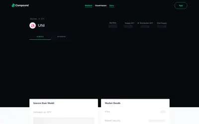 Website screenshot of Compound cUNI Token (2026-05-22)
