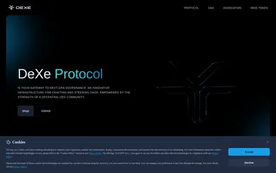 Website screenshot of DeXe Network (2026-04-25)