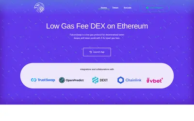 Website screenshot of Falconswap (2026-05-20)