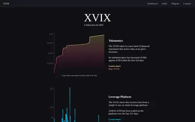 Website screenshot of XVIX (2026-05-20)