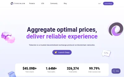 Website screenshot of Tokenlon (2026-05-30)