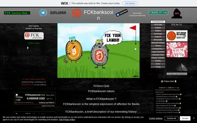 Website screenshot of FCK Banks coin (2026-05-21)