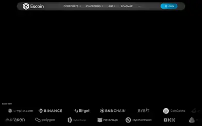 Website screenshot of Escoin Token (2026-04-25)