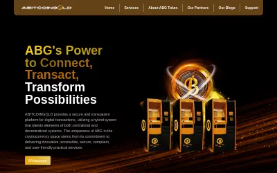 Website screenshot of Abitcoingold coin (2026-05-30)