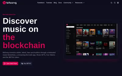 Website screenshot of BitSong (2026-05-20)