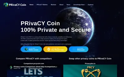 Website screenshot of PRCY Coin (2026-05-22)